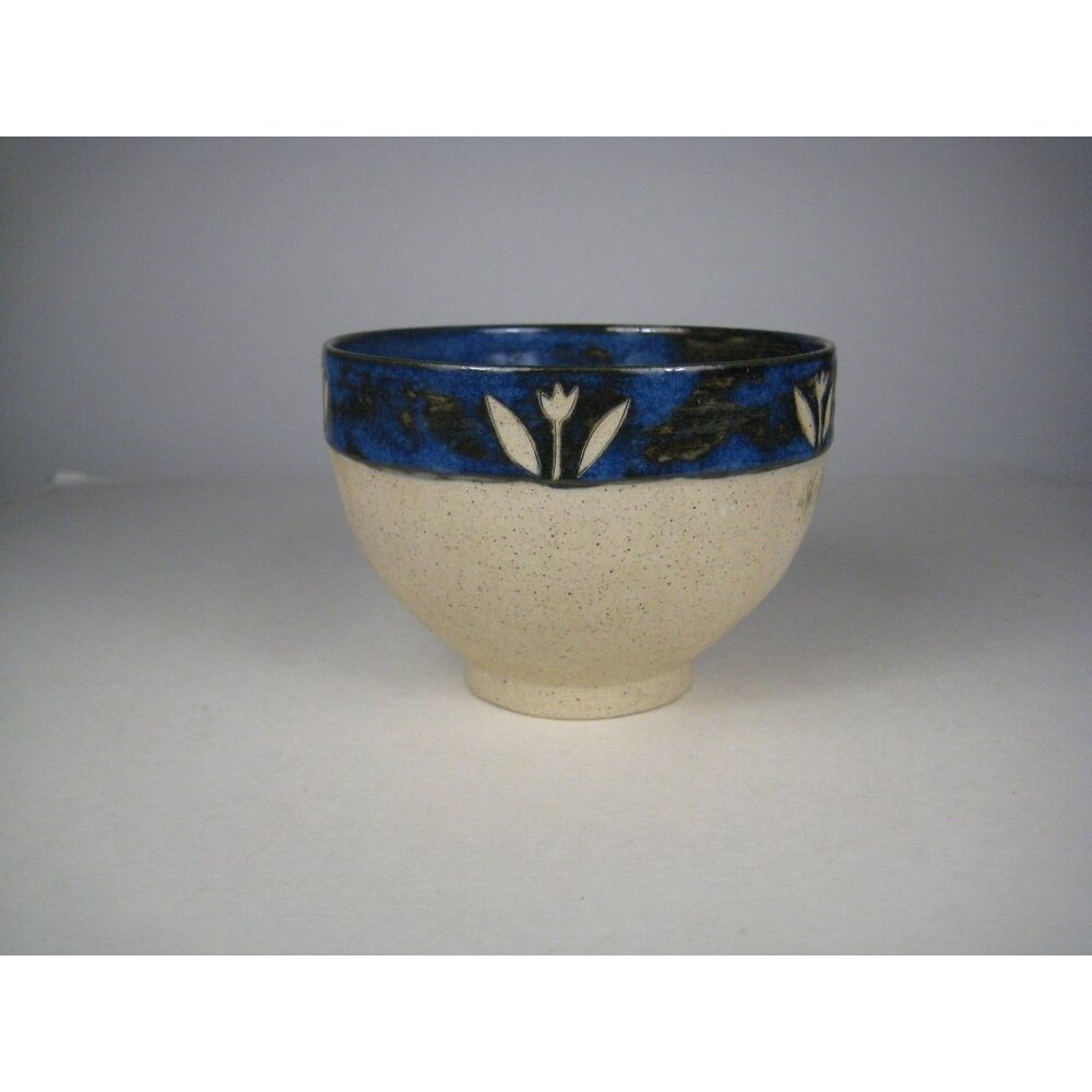 Handmade Ceramic Bowl 4 inch Floral Design Unique Pottery Art Decor Artisan